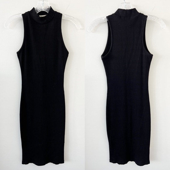 NWOT Ribbed Mock Neck Bodycon Cocktail Little Black Dress Size S Party Capsule - Picture 1 of 3